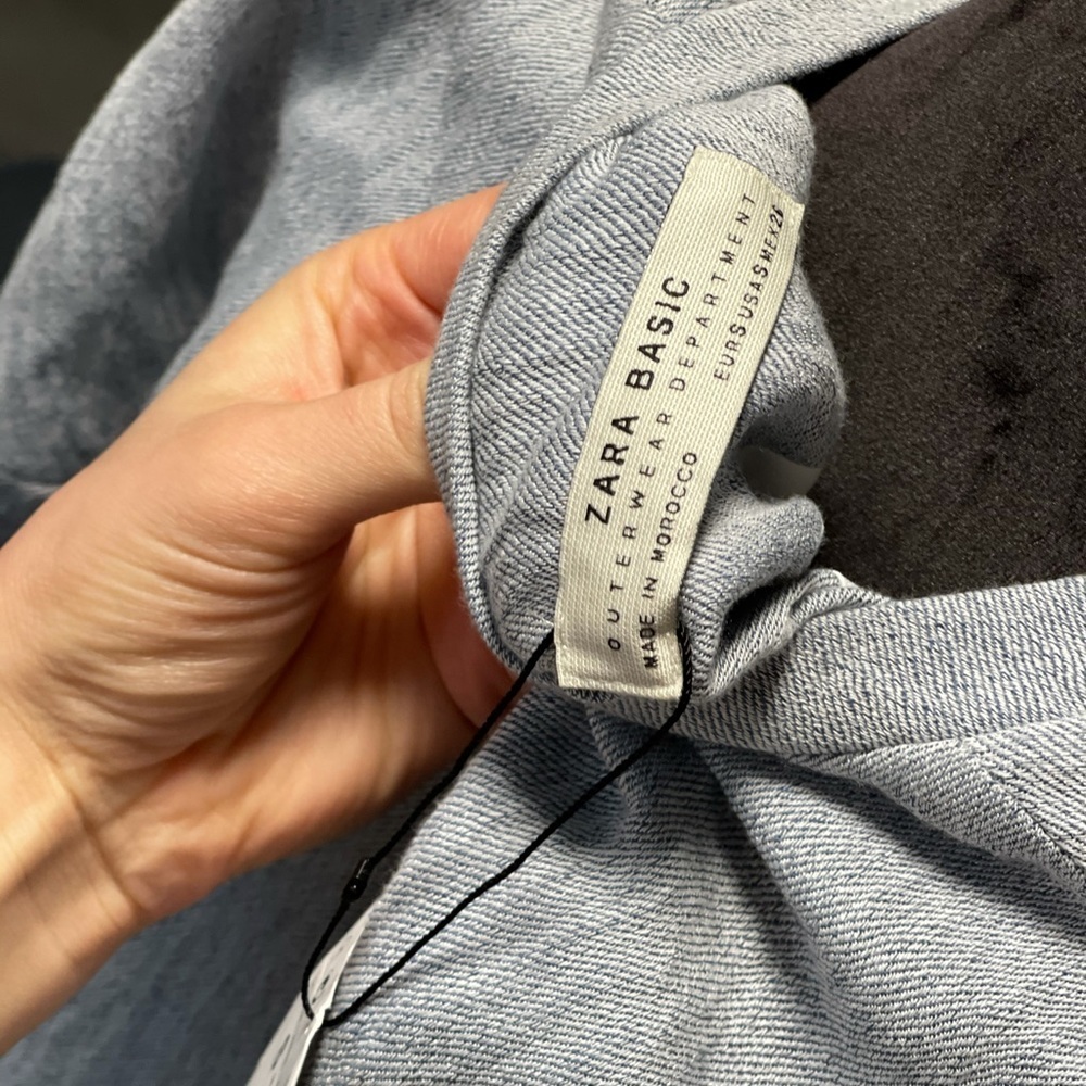 Zara Basic Outwear Linen/Denim Blazer - Picture 2 of 5